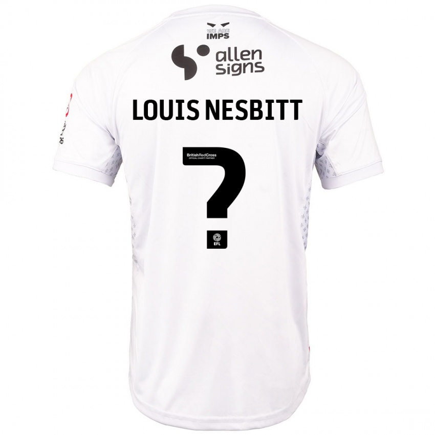 Niño Camiseta Louis Nesbitt #0 Rojo Blanco 2ª Equipación 2024/25 La Camisa