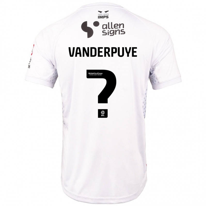 Niño Camiseta Daniel Vanderpuye #0 Rojo Blanco 2ª Equipación 2024/25 La Camisa