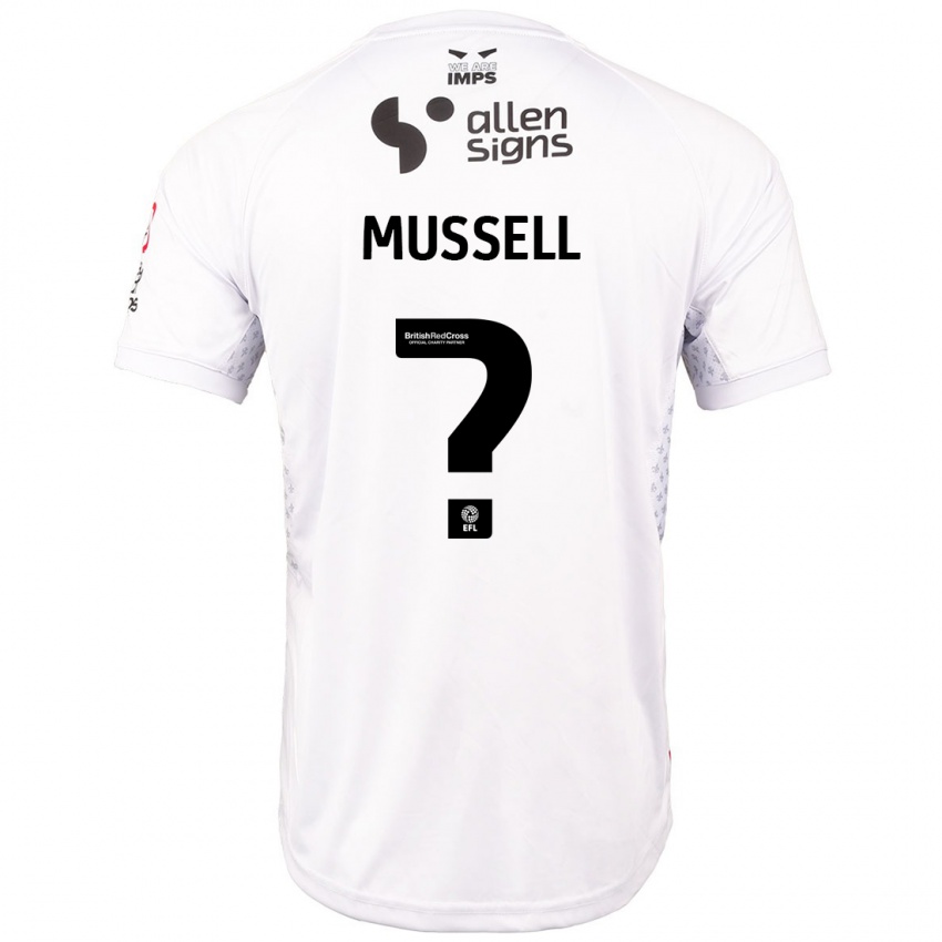 Niño Camiseta Theo Mussell #0 Rojo Blanco 2ª Equipación 2024/25 La Camisa