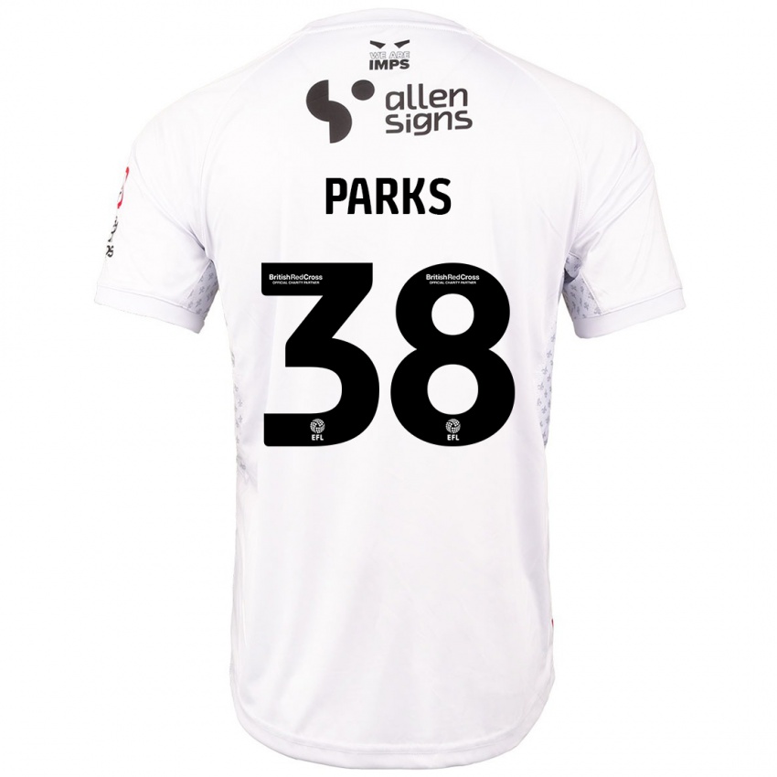 Niño Camiseta Charlie Parks #38 Rojo Blanco 2ª Equipación 2024/25 La Camisa