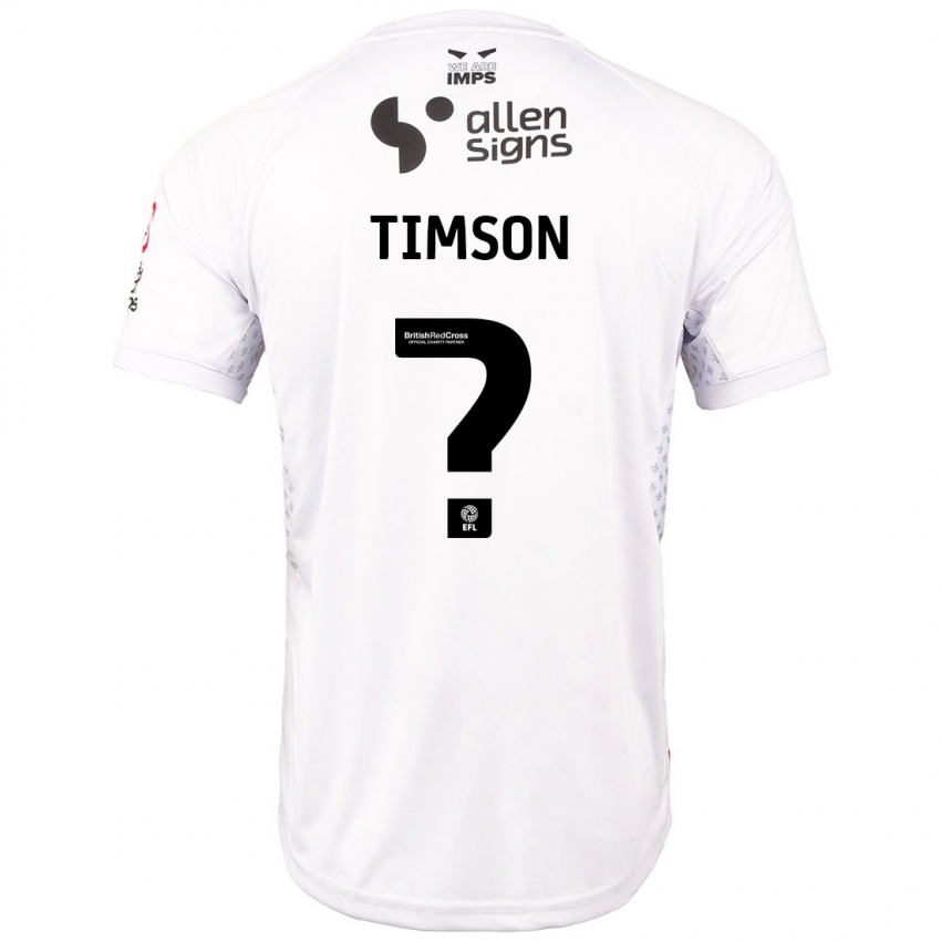 Niño Camiseta Lana Timson #0 Rojo Blanco 2ª Equipación 2024/25 La Camisa