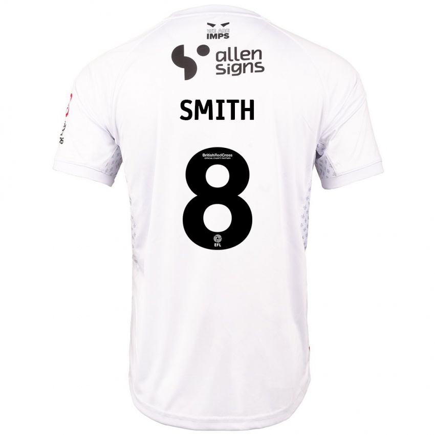 Niño Camiseta Alistair Smith #8 Rojo Blanco 2ª Equipación 2024/25 La Camisa