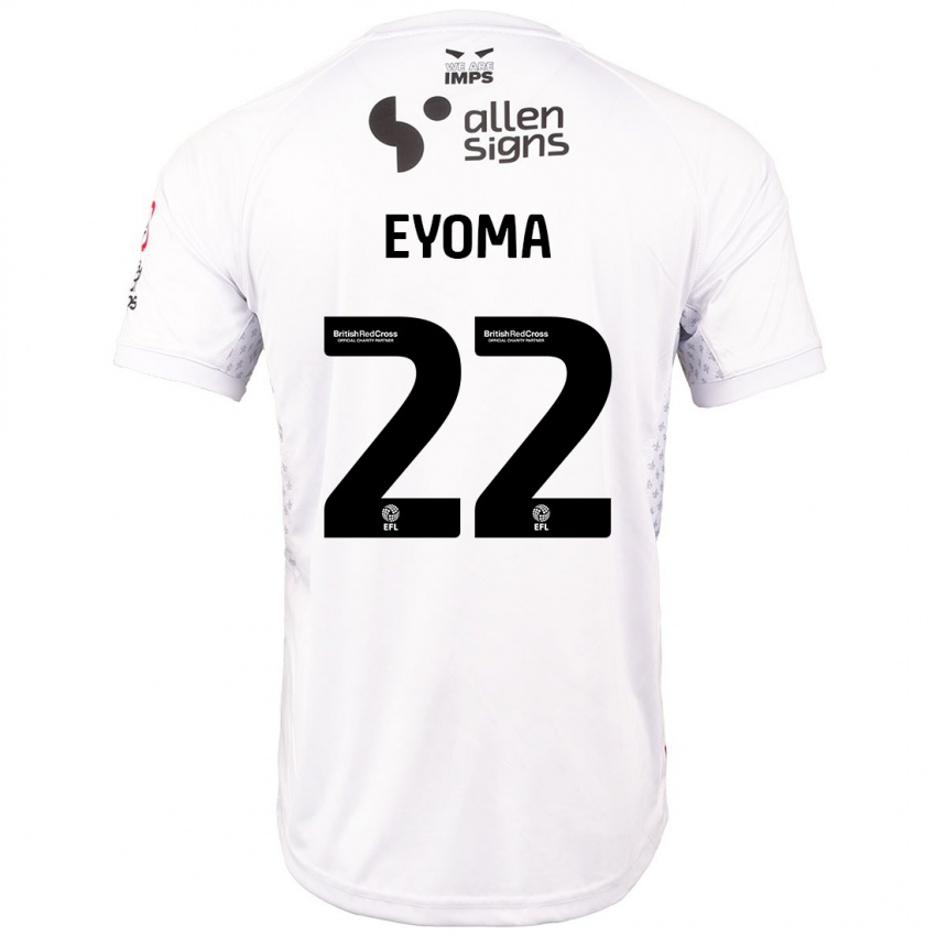 Niño Camiseta Timothy Eyoma #22 Rojo Blanco 2ª Equipación 2024/25 La Camisa