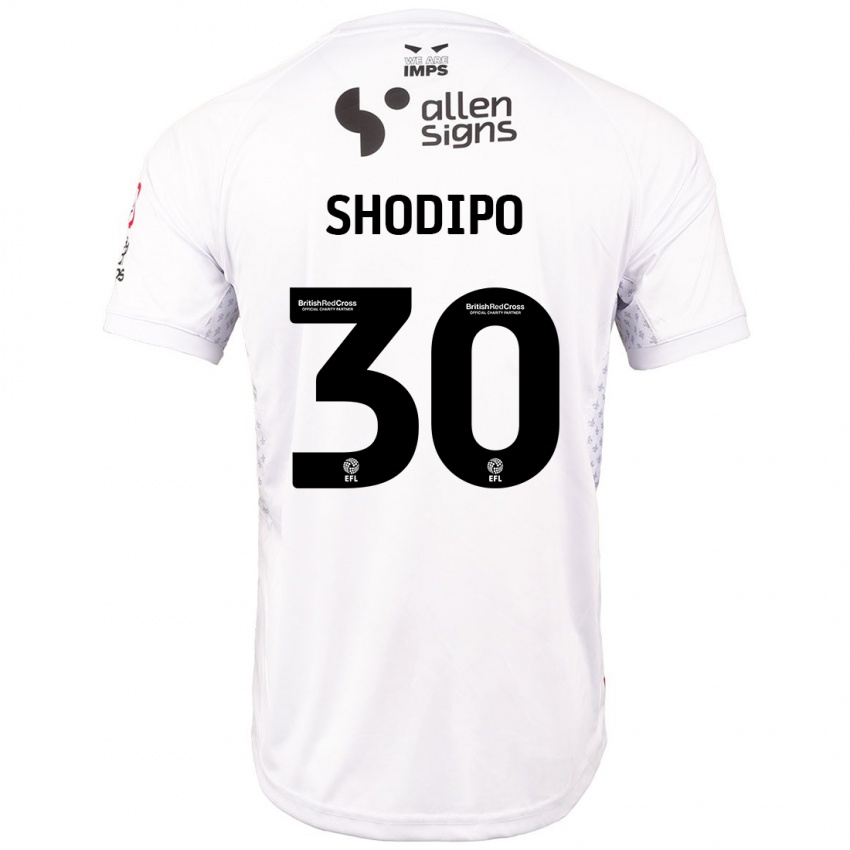 Niño Camiseta Olamide Shodipo #30 Rojo Blanco 2ª Equipación 2024/25 La Camisa