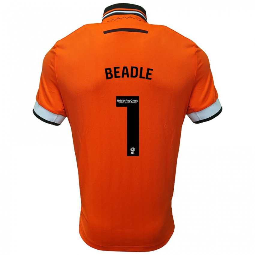 Niño Camiseta James Beadle #1 Naranja Blanco 2ª Equipación 2024/25 La Camisa