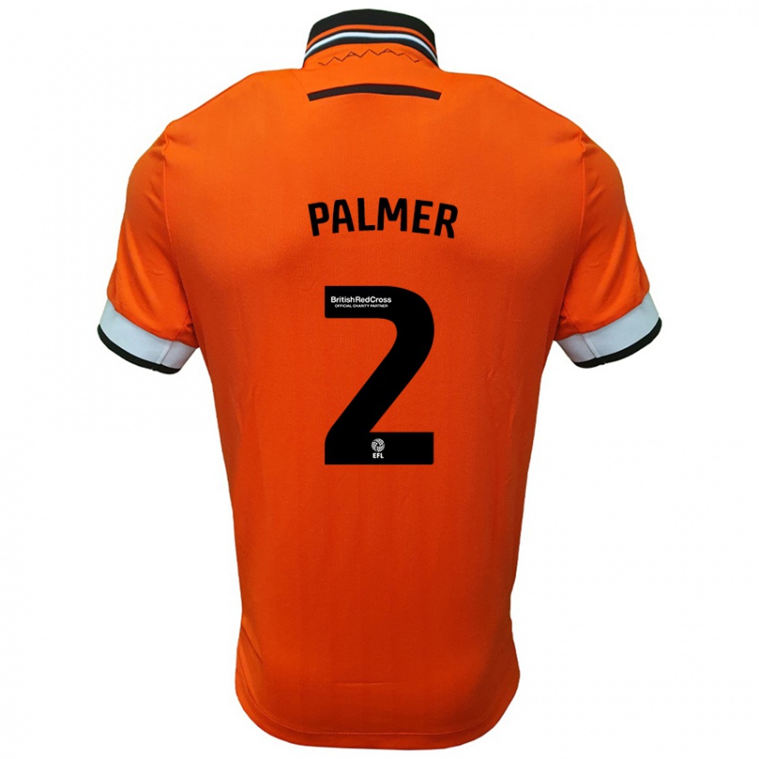 Niño Camiseta Liam Palmer #2 Naranja Blanco 2ª Equipación 2024/25 La Camisa