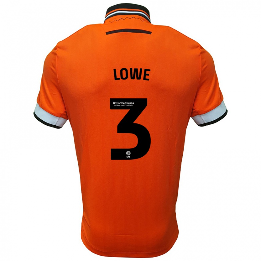 Niño Camiseta Max Lowe #3 Naranja Blanco 2ª Equipación 2024/25 La Camisa