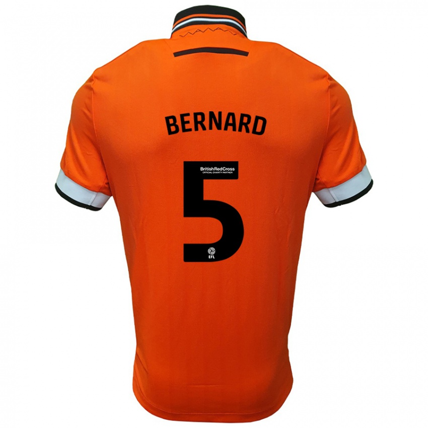 Niño Camiseta Di'shon Bernard #5 Naranja Blanco 2ª Equipación 2024/25 La Camisa