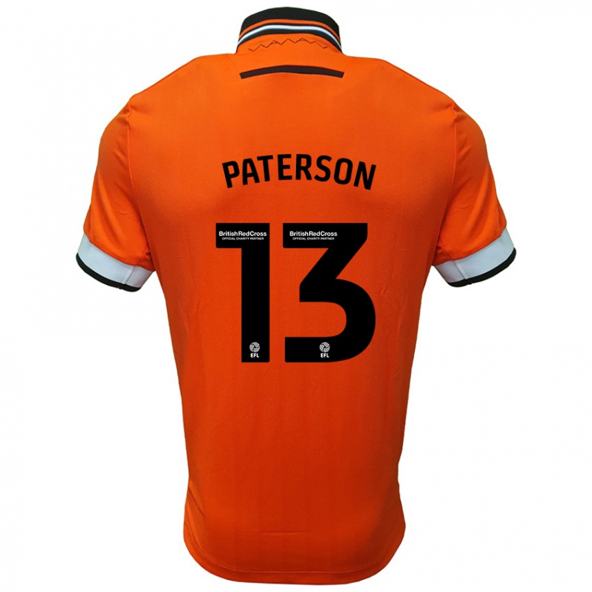 Niño Camiseta Callum Paterson #13 Naranja Blanco 2ª Equipación 2024/25 La Camisa