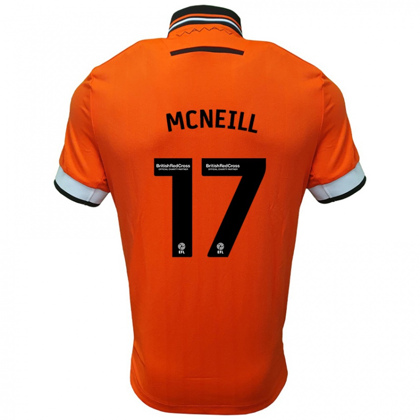 Niño Camiseta Charlie Mcneill #17 Naranja Blanco 2ª Equipación 2024/25 La Camisa