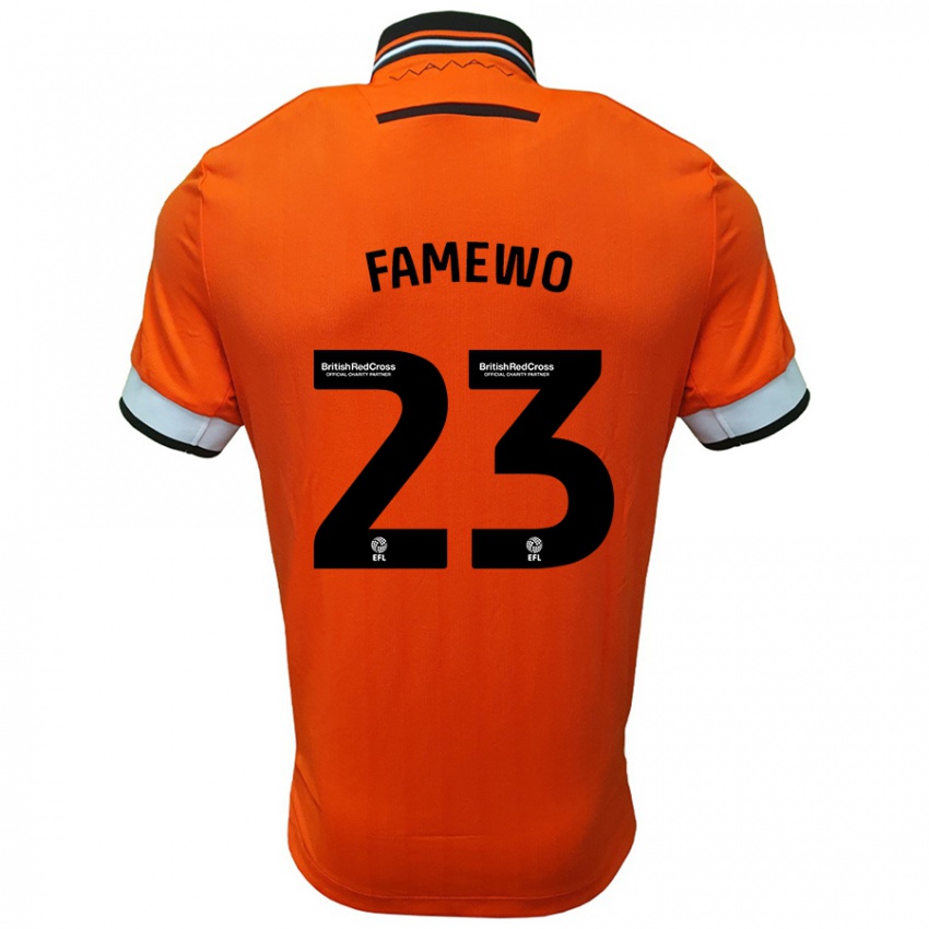 Niño Camiseta Akin Famewo #23 Naranja Blanco 2ª Equipación 2024/25 La Camisa