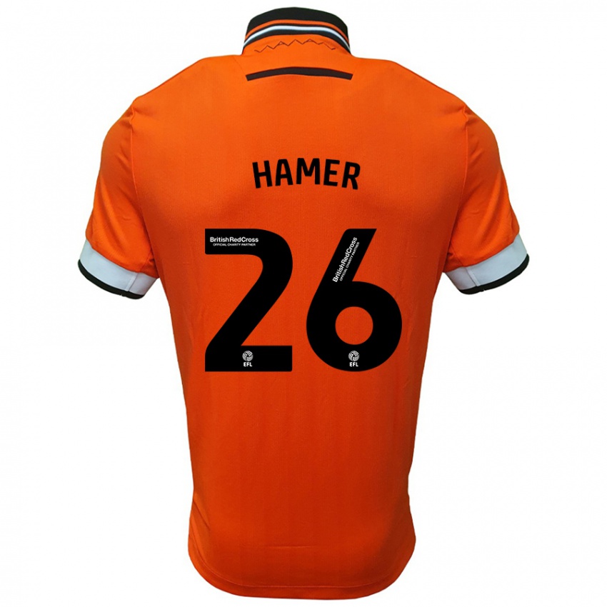 Niño Camiseta Ben Hamer #26 Naranja Blanco 2ª Equipación 2024/25 La Camisa