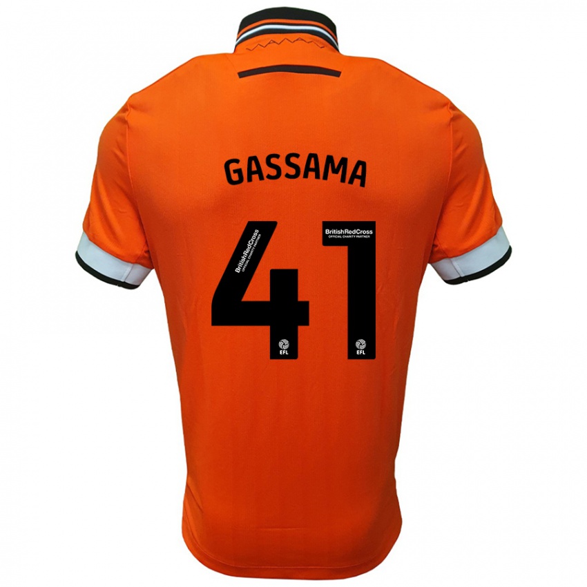 Niño Camiseta Djeidi Gassama #41 Naranja Blanco 2ª Equipación 2024/25 La Camisa