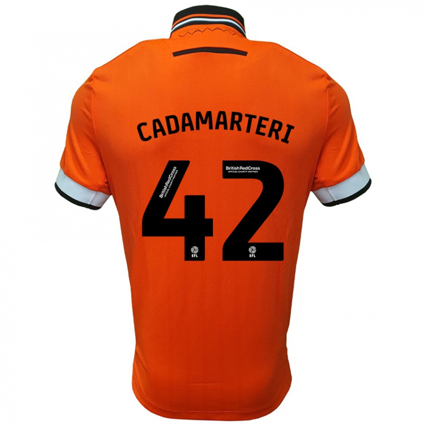 Niño Camiseta Bailey Cadamarteri #42 Naranja Blanco 2ª Equipación 2024/25 La Camisa