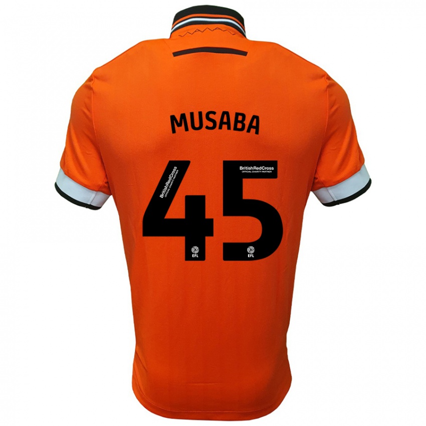 Niño Camiseta Anthony Musaba #45 Naranja Blanco 2ª Equipación 2024/25 La Camisa