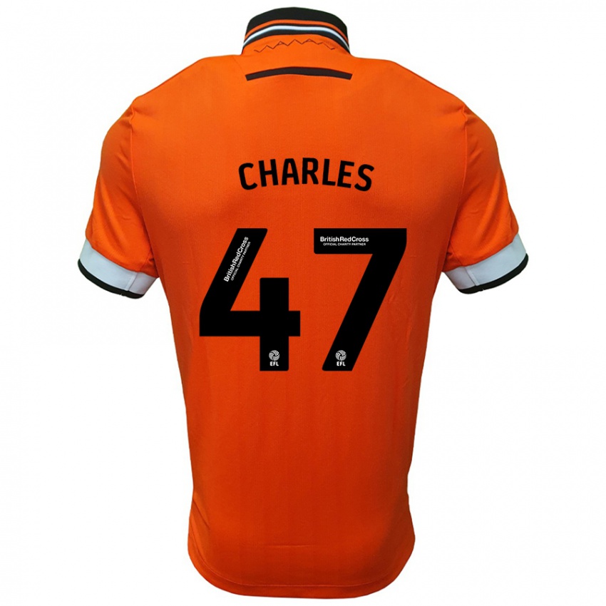 Niño Camiseta Pierce Charles #47 Naranja Blanco 2ª Equipación 2024/25 La Camisa