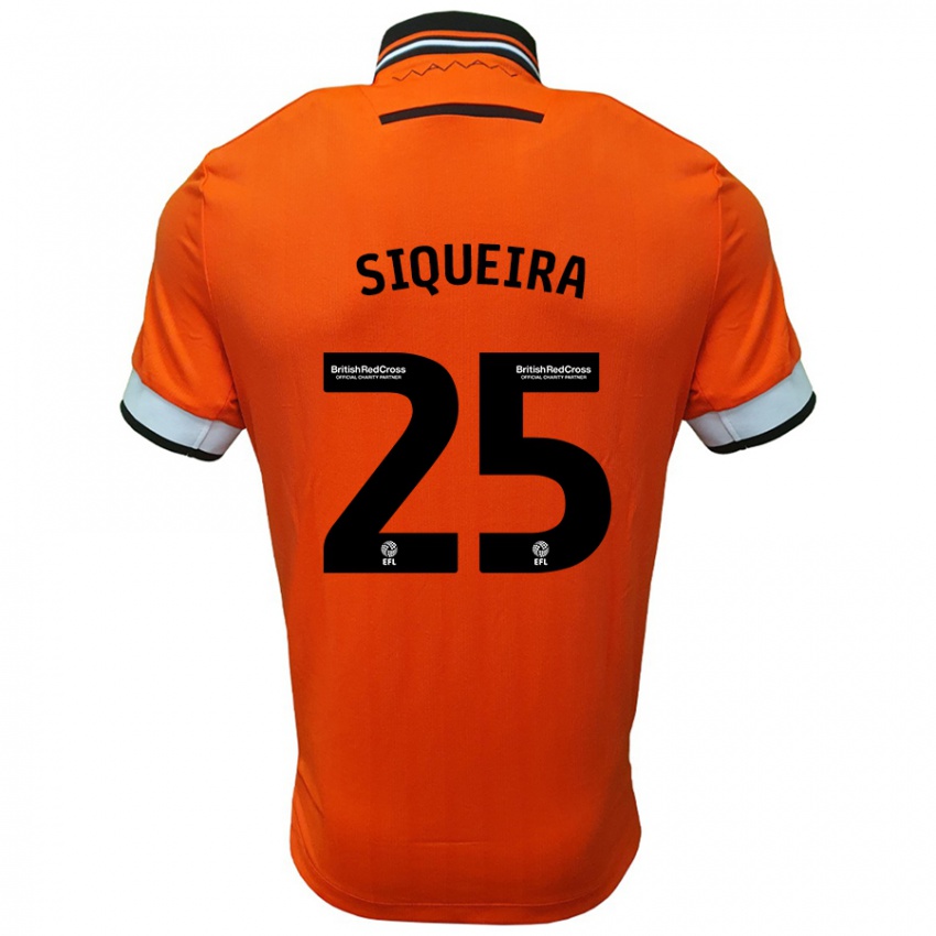 Niño Camiseta Guilherme Siqueira #25 Naranja Blanco 2ª Equipación 2024/25 La Camisa