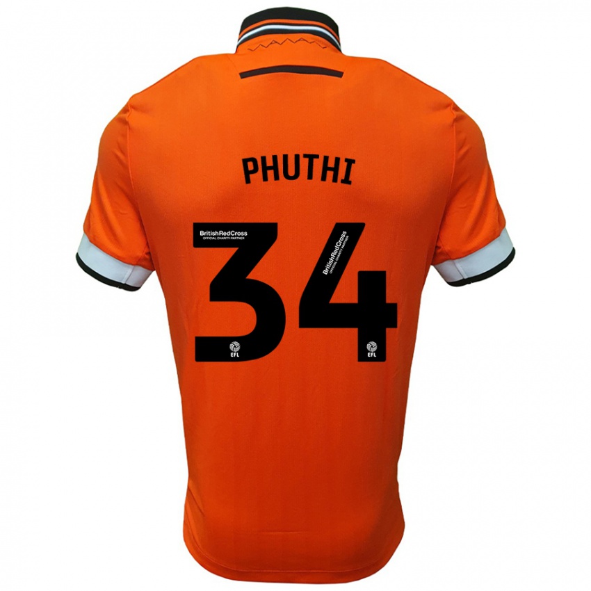 Niño Camiseta Joey Phuthi #34 Naranja Blanco 2ª Equipación 2024/25 La Camisa