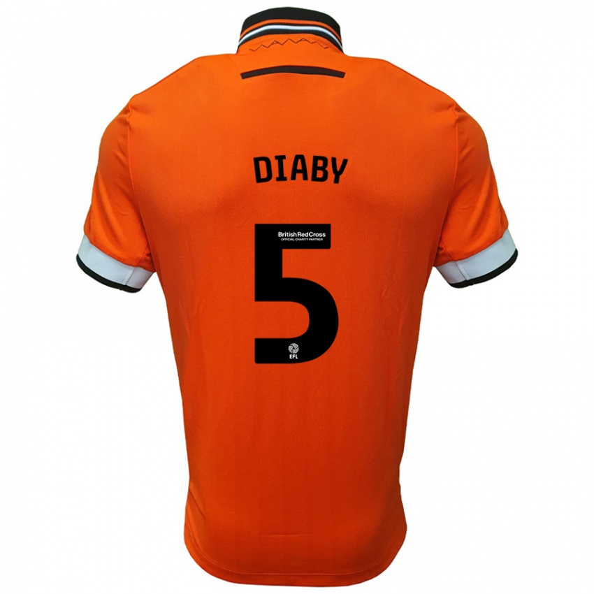 Niño Camiseta Bambo Diaby #5 Naranja Blanco 2ª Equipación 2024/25 La Camisa