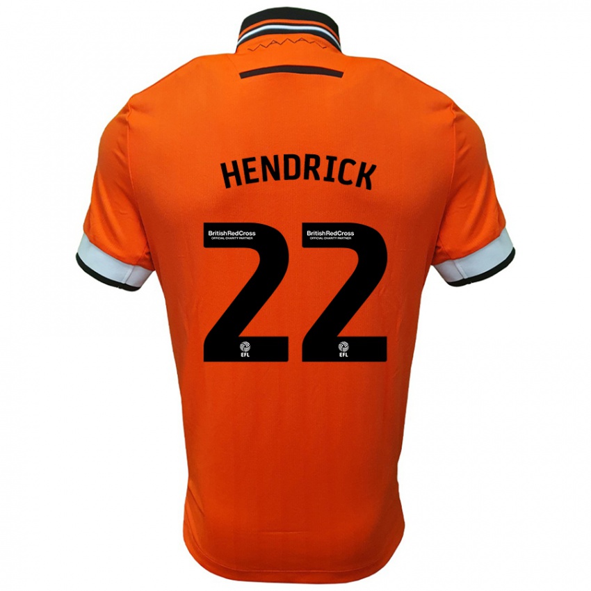 Niño Camiseta Jeff Hendrick #22 Naranja Blanco 2ª Equipación 2024/25 La Camisa