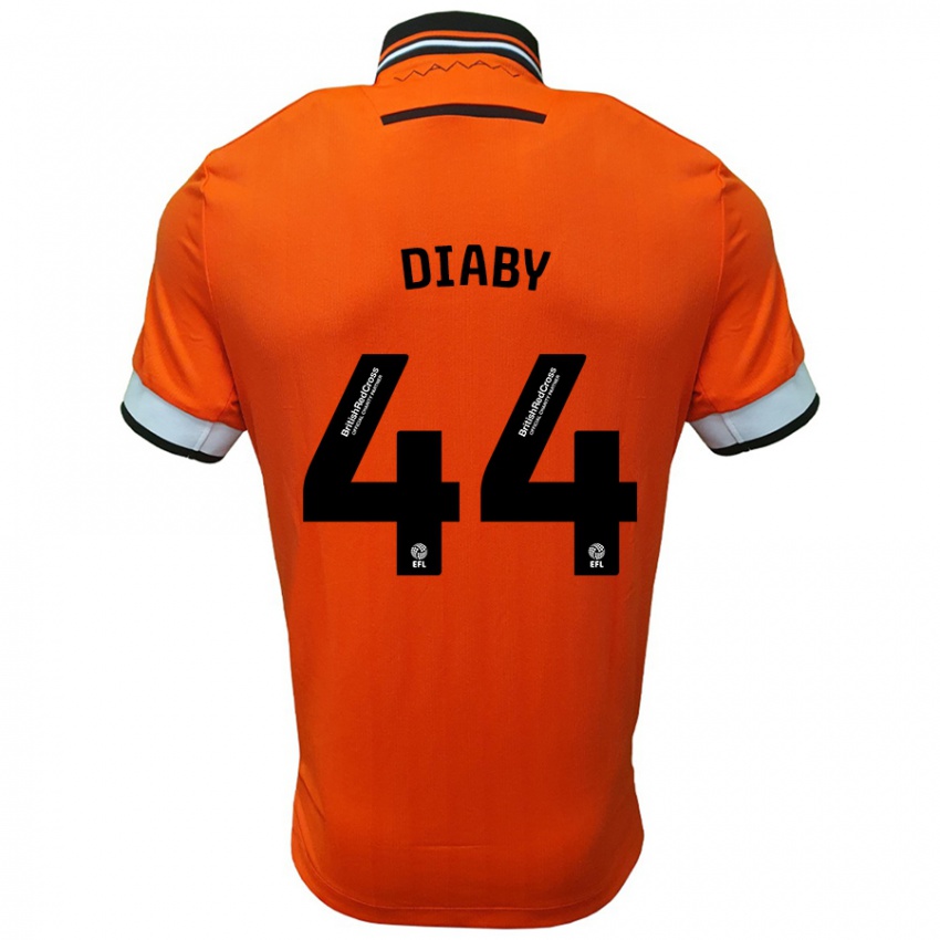 Niño Camiseta Momo Diaby #44 Naranja Blanco 2ª Equipación 2024/25 La Camisa