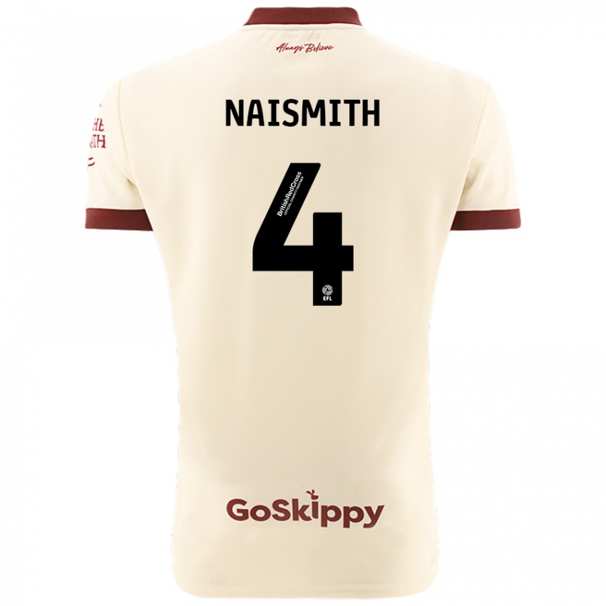 Niño Camiseta Kal Naismith #4 Crema Blanco 2ª Equipación 2024/25 La Camisa