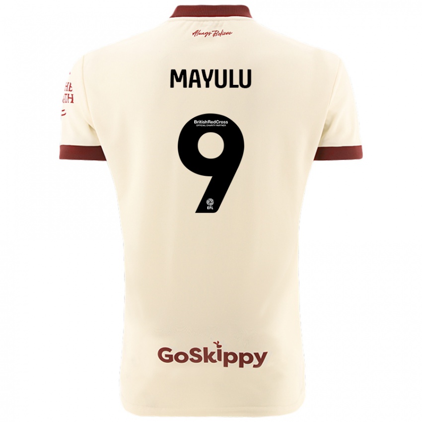 Niño Camiseta Fally Mayulu #9 Crema Blanco 2ª Equipación 2024/25 La Camisa