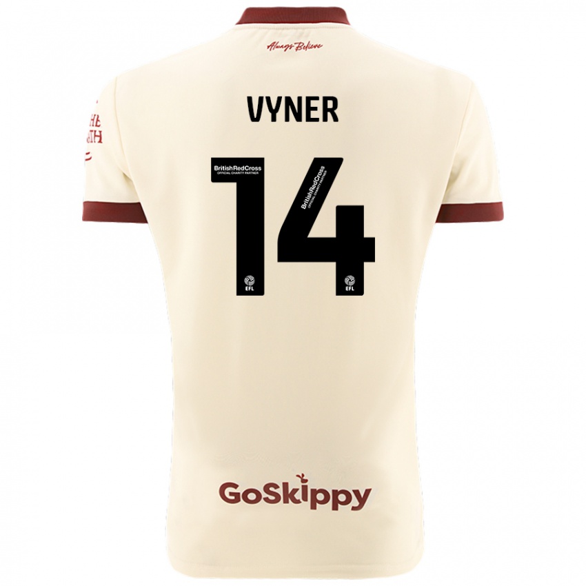 Niño Camiseta Zak Vyner #14 Crema Blanco 2ª Equipación 2024/25 La Camisa