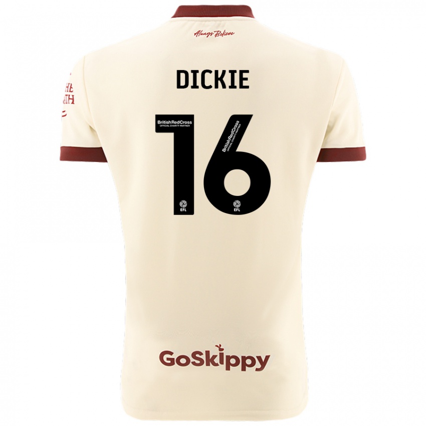 Niño Camiseta Rob Dickie #16 Crema Blanco 2ª Equipación 2024/25 La Camisa