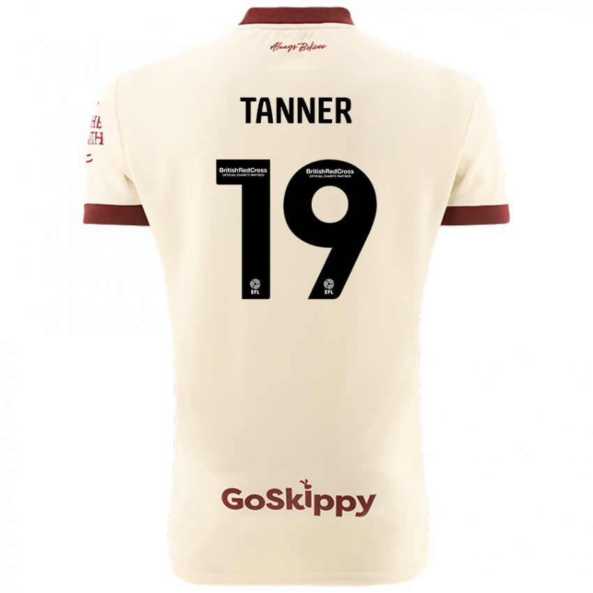 Niño Camiseta George Tanner #19 Crema Blanco 2ª Equipación 2024/25 La Camisa