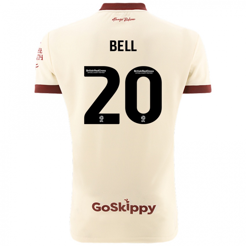 Niño Camiseta Sam Bell #20 Crema Blanco 2ª Equipación 2024/25 La Camisa