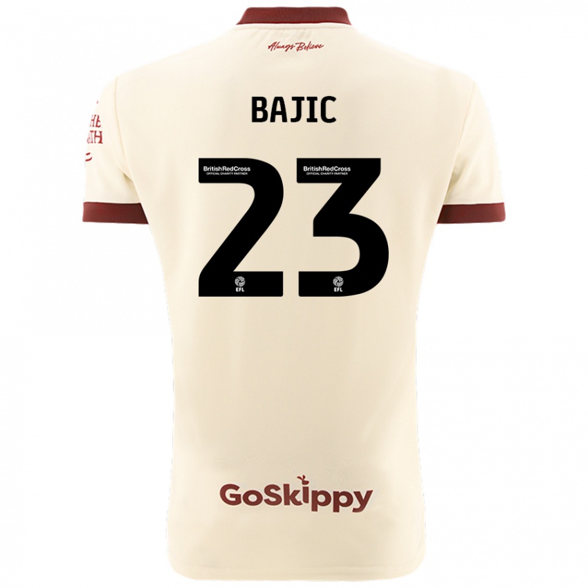 Niño Camiseta Stefan Bajic #23 Crema Blanco 2ª Equipación 2024/25 La Camisa