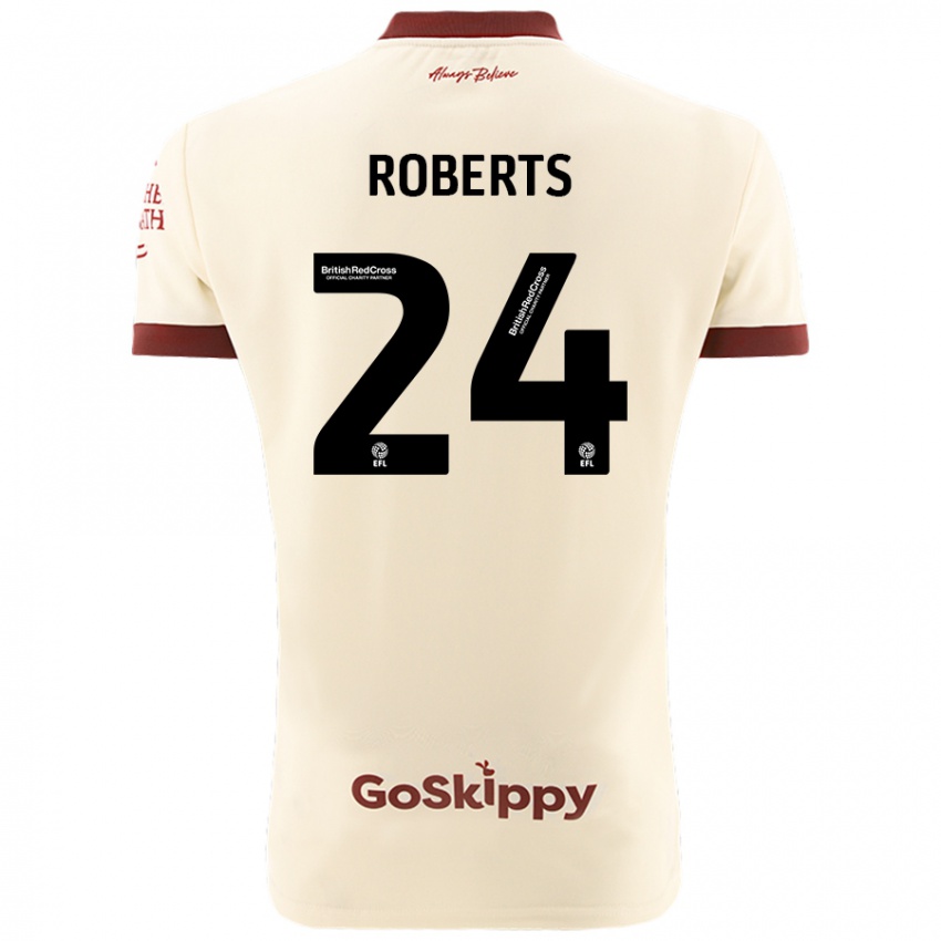 Niño Camiseta Haydon Roberts #24 Crema Blanco 2ª Equipación 2024/25 La Camisa