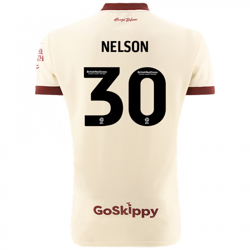 Niño Camiseta Raekwon Nelson #30 Crema Blanco 2ª Equipación 2024/25 La Camisa