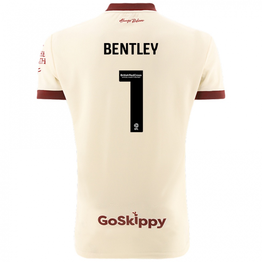 Niño Camiseta Fran Bentley #1 Crema Blanco 2ª Equipación 2024/25 La Camisa