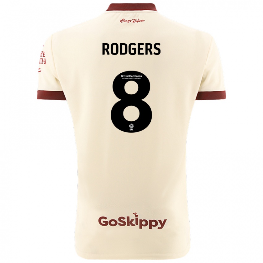 Niño Camiseta Amy Rodgers #8 Crema Blanco 2ª Equipación 2024/25 La Camisa