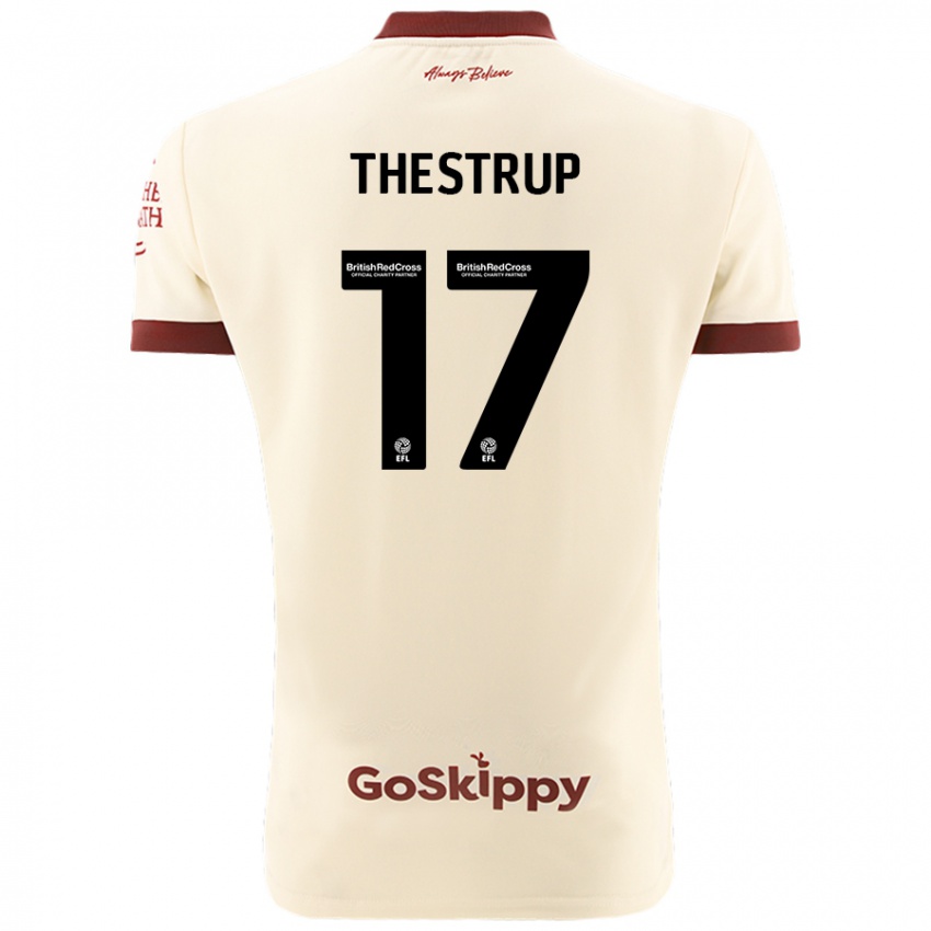 Niño Camiseta Amalie Thestrup #17 Crema Blanco 2ª Equipación 2024/25 La Camisa