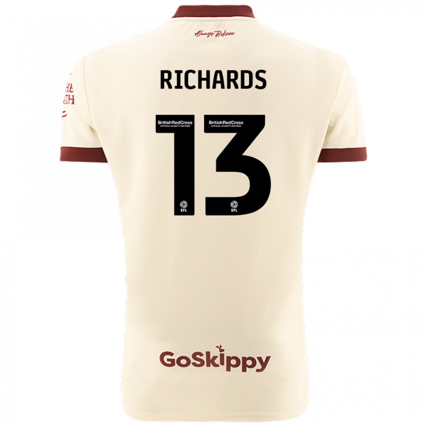 Niño Camiseta Harvey Wiles-Richards #13 Crema Blanco 2ª Equipación 2024/25 La Camisa