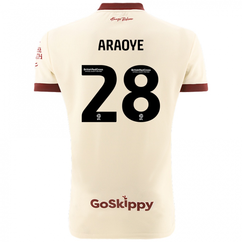 Niño Camiseta Raphael Araoye #28 Crema Blanco 2ª Equipación 2024/25 La Camisa