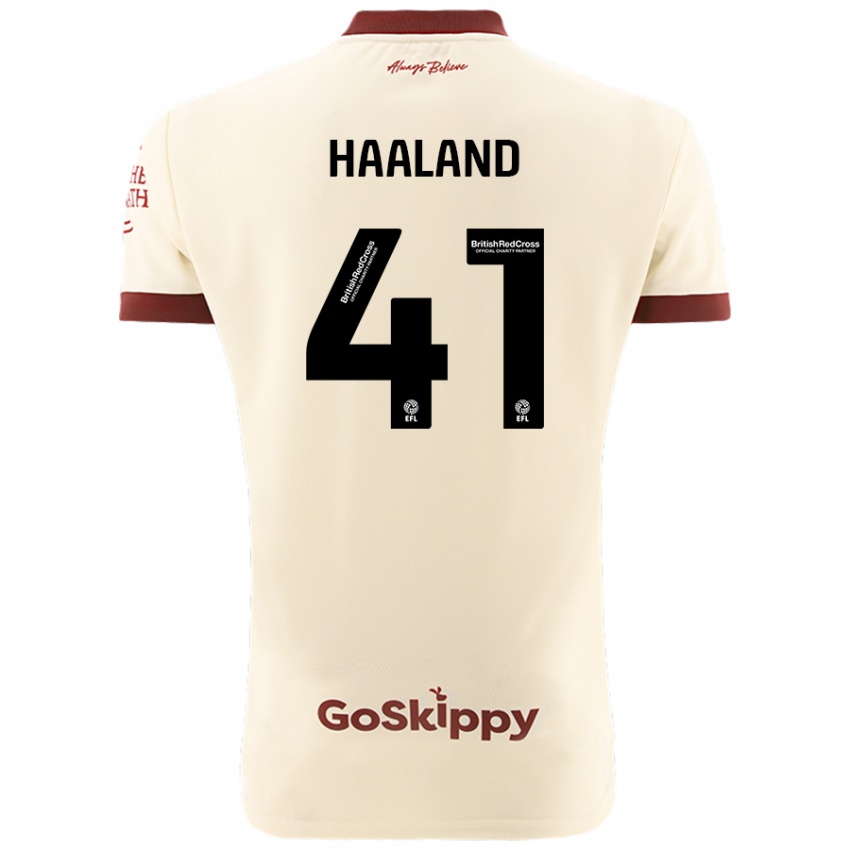 Niño Camiseta Benedicte Haaland #41 Crema Blanco 2ª Equipación 2024/25 La Camisa