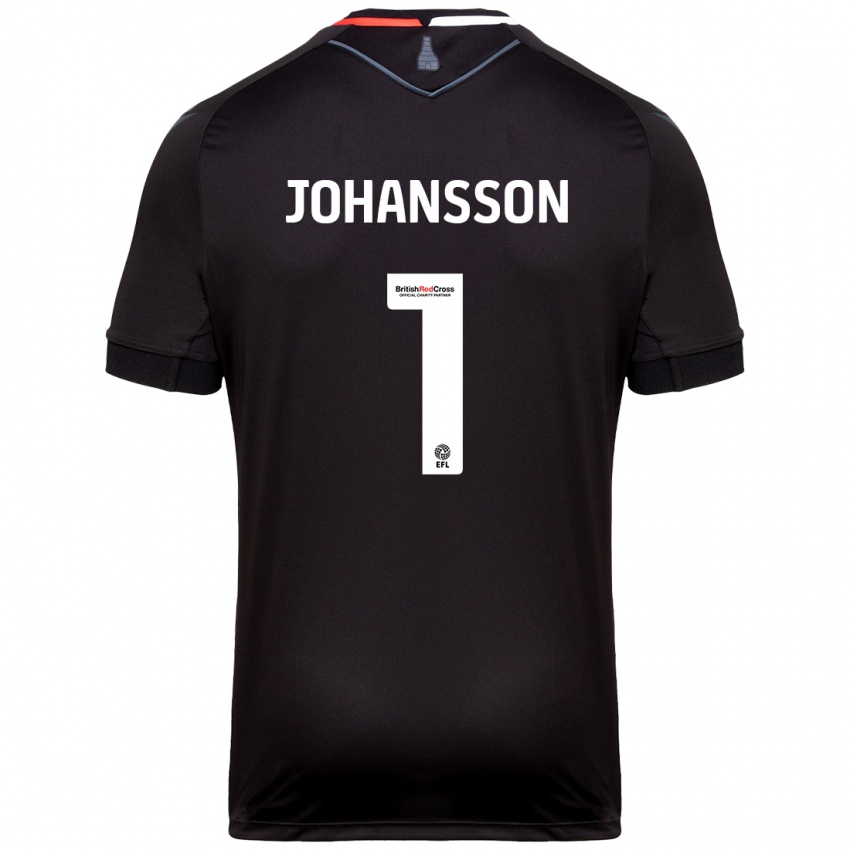 Niño Camiseta Viktor Johansson #1 Negro 2ª Equipación 2024/25 La Camisa