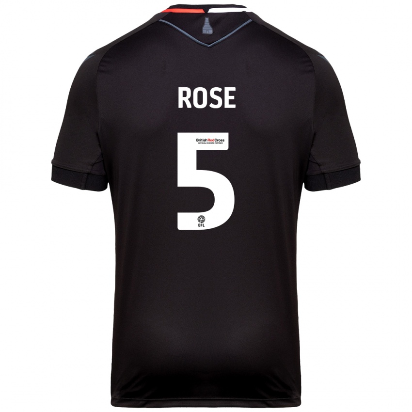 Niño Camiseta Michael Rose #5 Negro 2ª Equipación 2024/25 La Camisa