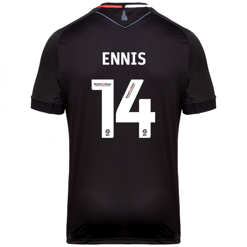 Niño Camiseta Niall Ennis #14 Negro 2ª Equipación 2024/25 La Camisa