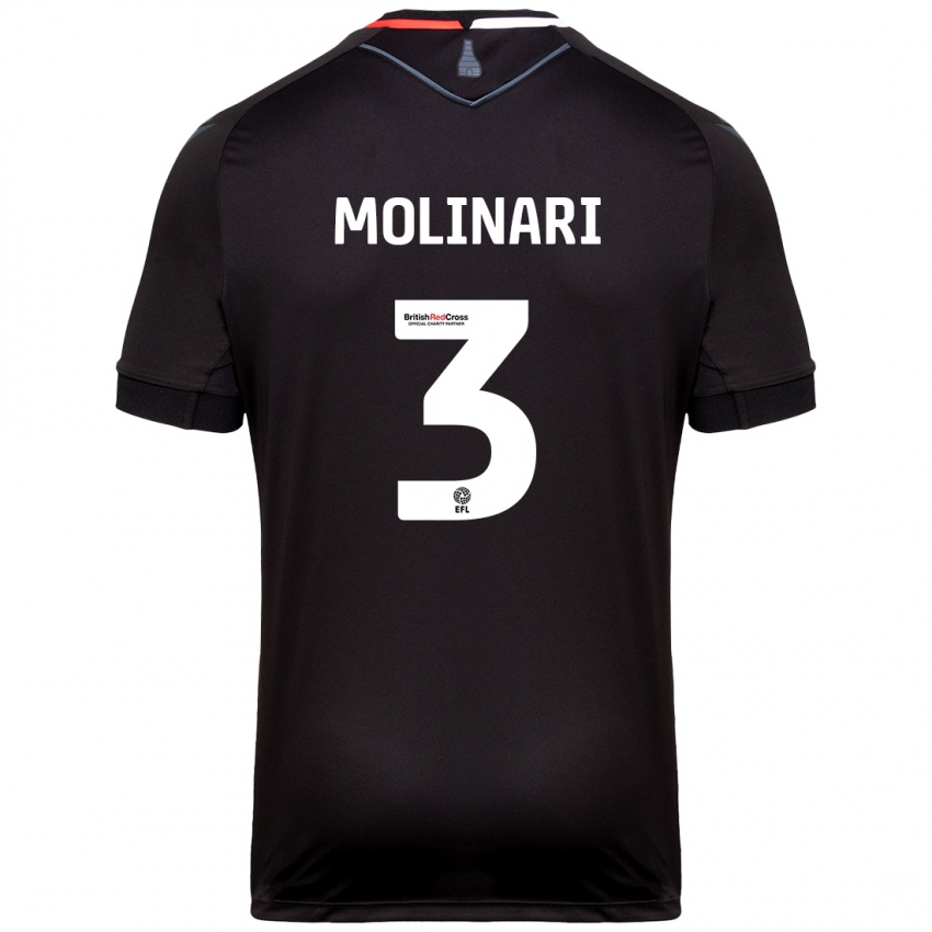 Niño Camiseta Lucia Molinari #3 Negro 2ª Equipación 2024/25 La Camisa