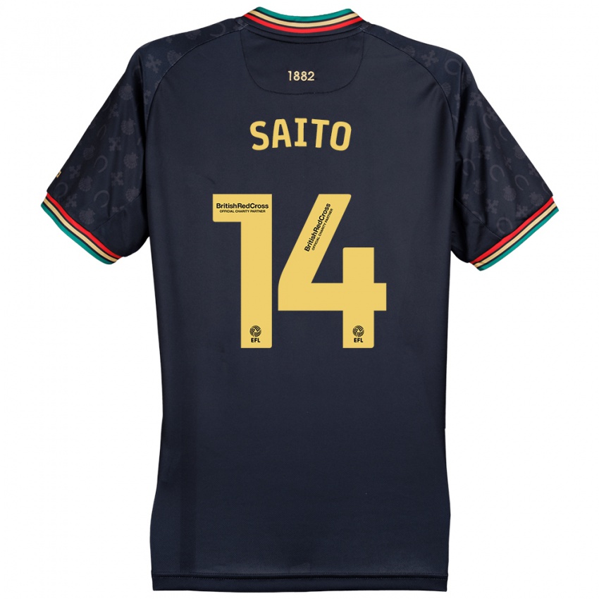 Niño Camiseta Koki Saito #14 Azul Marino Oscuro 2ª Equipación 2024/25 La Camisa