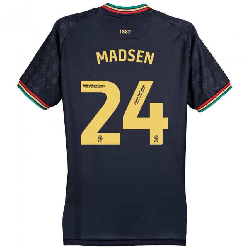 Niño Camiseta Nicolas Madsen #24 Azul Marino Oscuro 2ª Equipación 2024/25 La Camisa