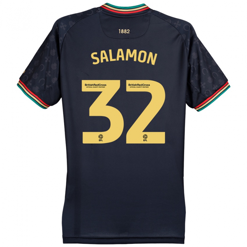 Niño Camiseta Matteo Salamon #32 Azul Marino Oscuro 2ª Equipación 2024/25 La Camisa