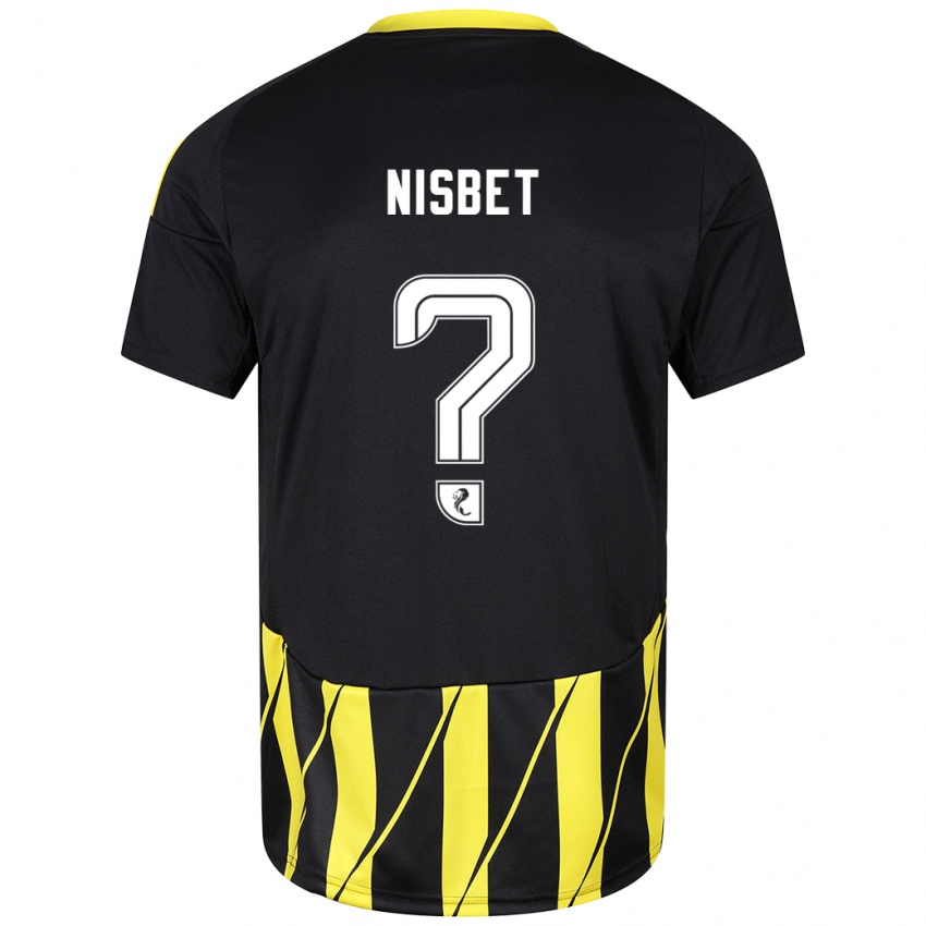 Niño Camiseta Kevin Nisbet #0 Negro Amarillo 2ª Equipación 2024/25 La Camisa