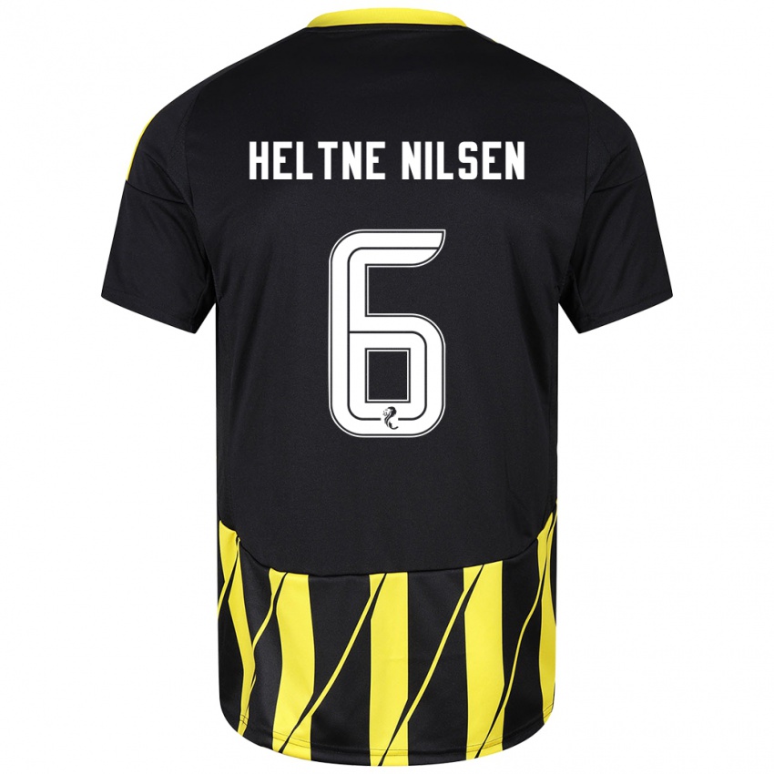 Niño Camiseta Sivert Heltne Nilsen #6 Negro Amarillo 2ª Equipación 2024/25 La Camisa