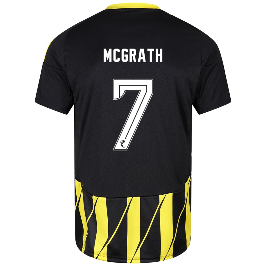 Niño Camiseta Jamie Mcgrath #7 Negro Amarillo 2ª Equipación 2024/25 La Camisa